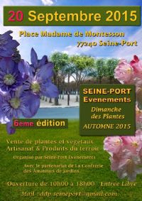 6ème édition du Dimanche des Plantes. Le dimanche 20 septembre 2015 à SEINE PORT. Seine-et-Marne. 